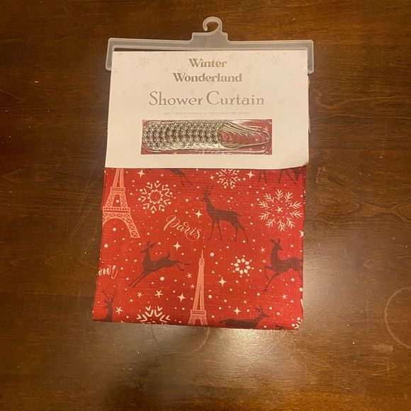 NEW Winter Wonderland shower curtain with metal hooks. - Picture 5 of 7